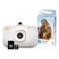 HP Sprocket 2en1 Blanc + MicroSD 8Go + 20 Feuilles
