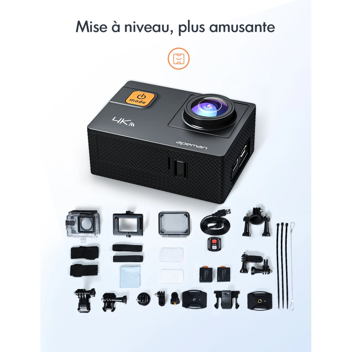 APEMAN Caméra Sport A87, Écran Tactile 4K/60FPS 20MP WiFi Télécomm... 3 APEMAN Caméra Sport A87, Écran Tactile 4K/60FPS 20MP WiFi Télécomm... – Image 3