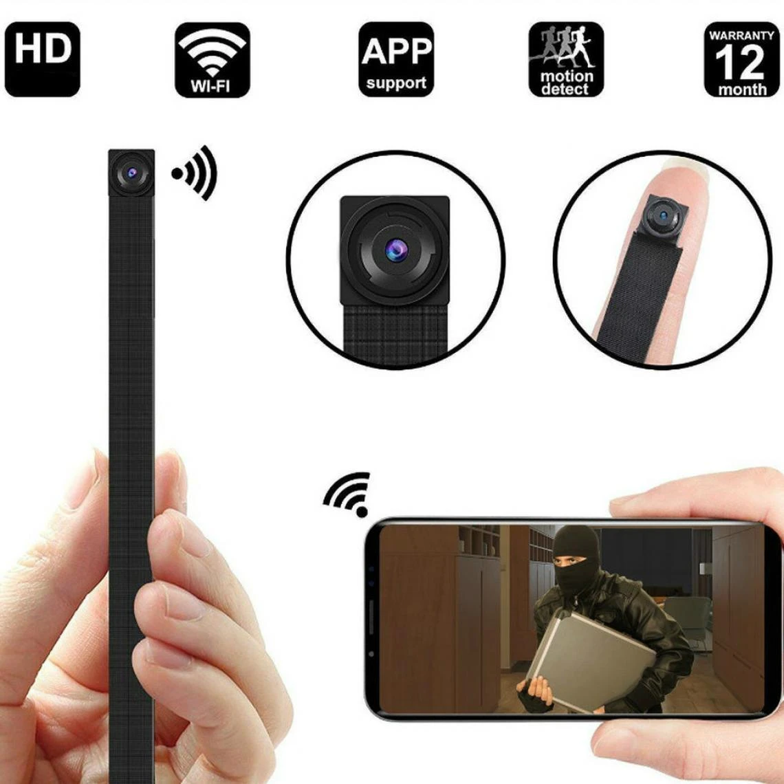 Marque Generique Bricolage Portable WiFi IP Mini Caméra P2P 4K Videcam Sans Fil Micro ... 4 Marque Generique Bricolage Portable WiFi IP Mini Caméra P2P 4K Videcam Sans Fil Micro ... – Image 4