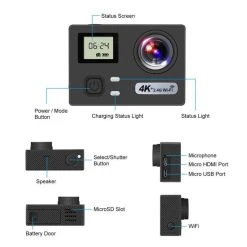 Alternative view of Universal Caméra D'action 4K HD Anti-secouer 30 M Sous L'eau Imperméable Ultra...