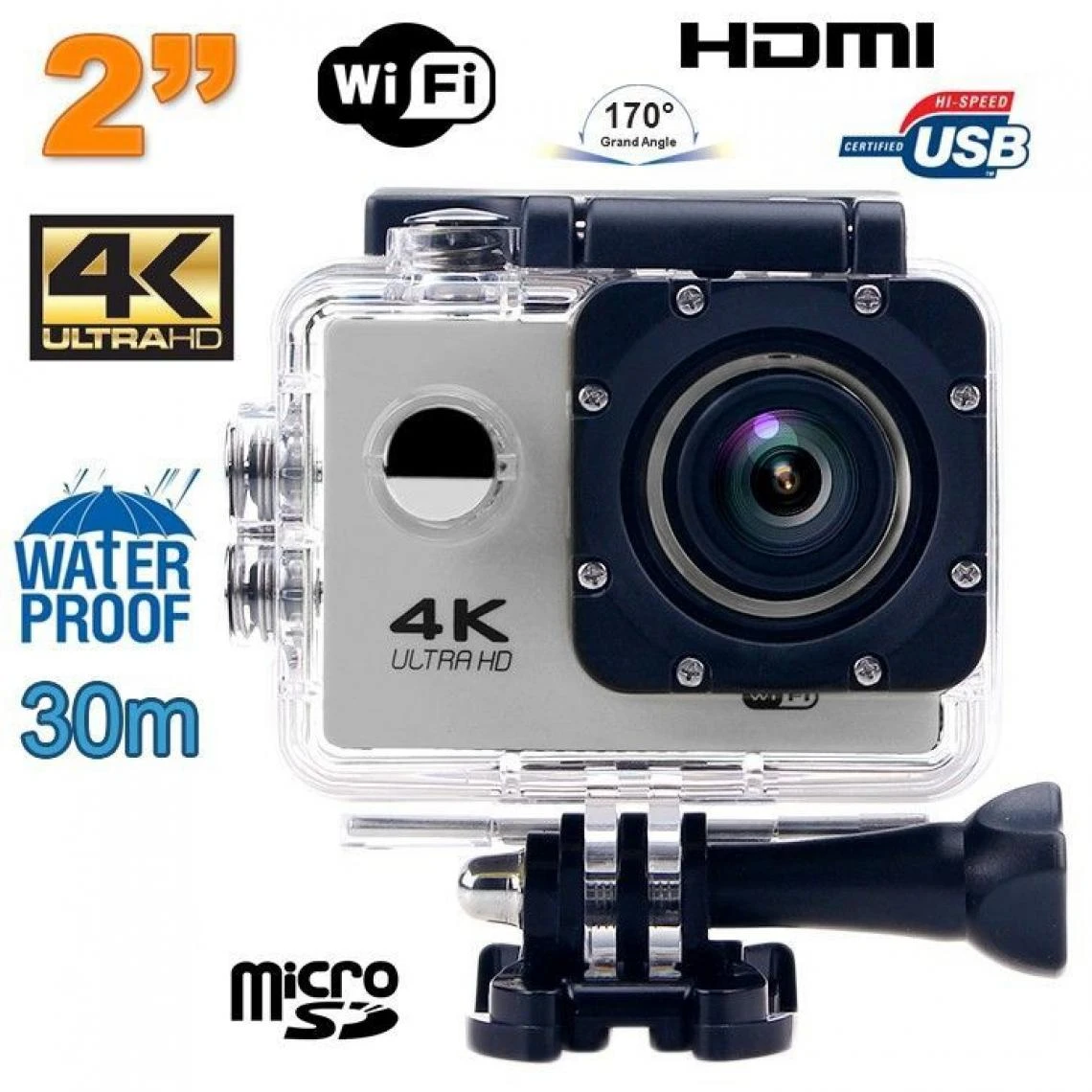 Yonis Caméra étanche 4k+SD 8Go 1 Yonis Caméra étanche 4k+SD 8Go