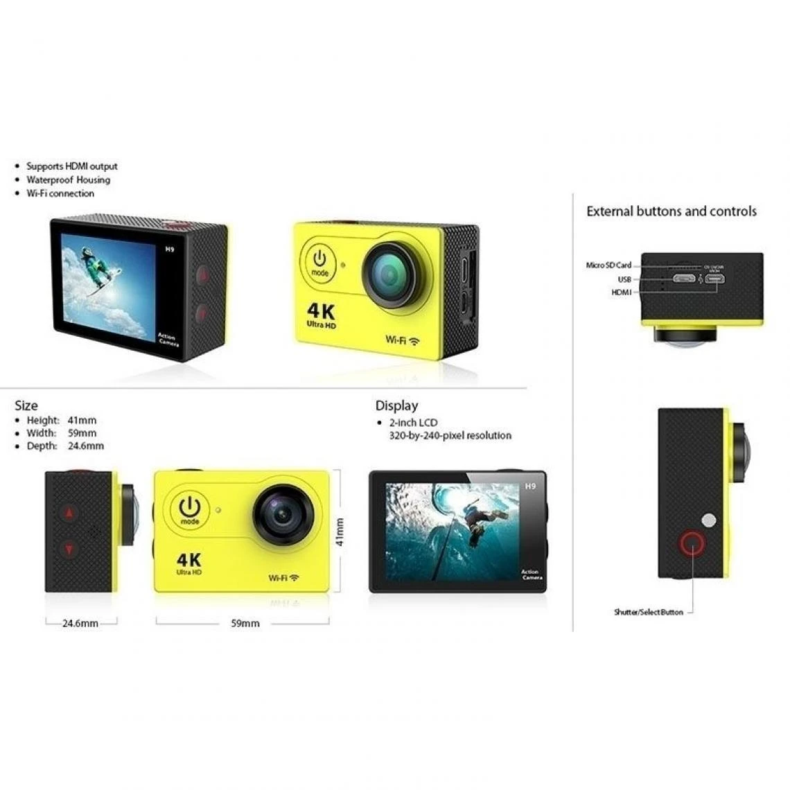 Yonis Caméra Sport 4K+SD 8Go 5 Yonis Caméra Sport 4K+SD 8Go – Image 5