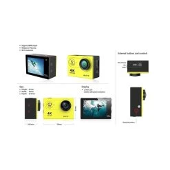 Yonis Caméra Sport 4K -Boutique KODAK PIXPRO camera sport 4k wifi ecran lcd 2 pouces grand angle etanche 30m rose
