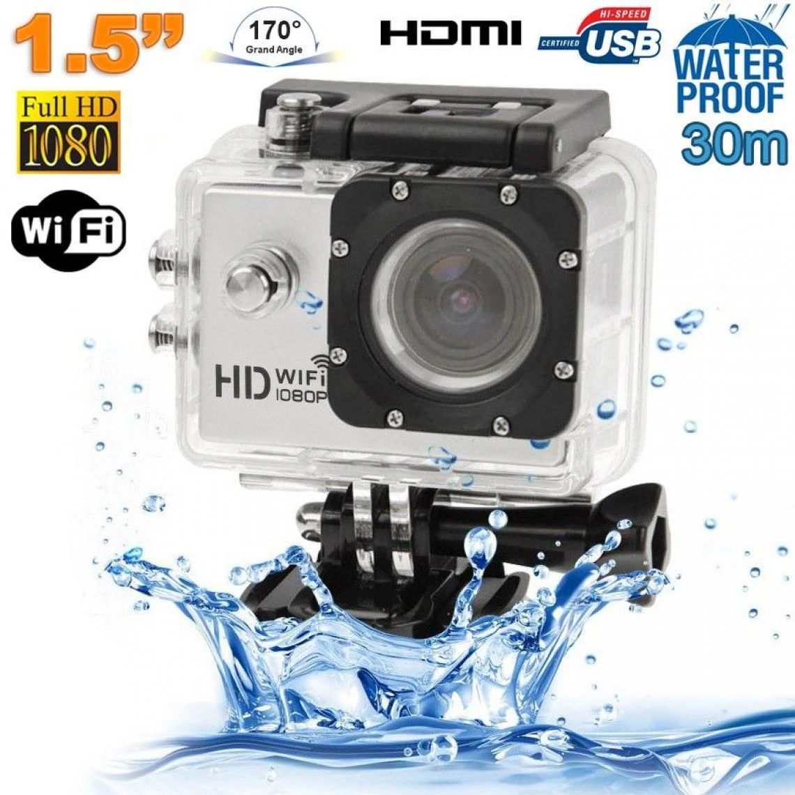 Yonis Caméra Sport Waterproof+4 Go 1 Yonis Caméra Sport Waterproof+4 Go