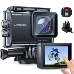 Crosstour Caméra Sport Native 4K 50fps Écran Tactile EIS Caméra Ét...