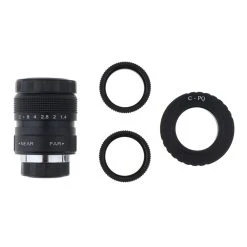 Marque Generique Objectif CCTV 25mm + Adaptateur De Montage C + 2 Bagues Macro Pour App...
