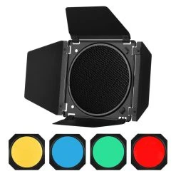 Justgreenbox Kit De Porte De Grange Avec Grille En Nid D'abeille 4 Filtres En Gel D...