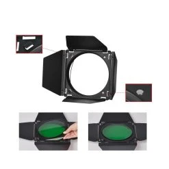 Alternative view of Justgreenbox Kit De Porte De Grange Avec Grille En Nid D'abeille 4 Filtres En Gel D...