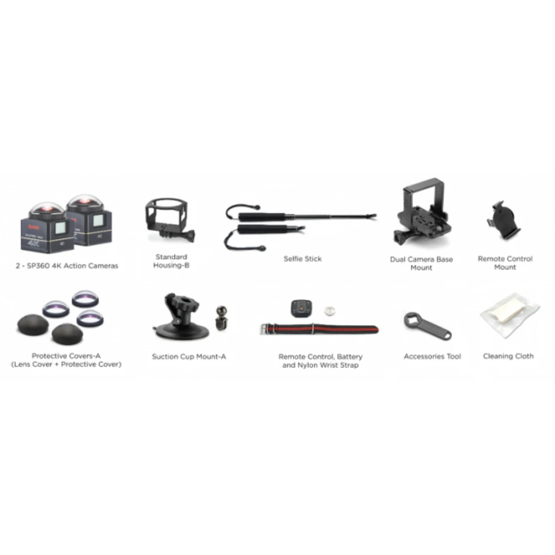 KODAK Pixpro - Caméra Numérique - SP360 4K-Noir-Pack Dual Pro 3 KODAK Pixpro - Caméra Numérique - SP360 4K-Noir-Pack Dual Pro – Image 3