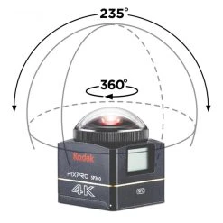 KODAK Pixpro - Caméra Numérique - SP360 4K-Noir-Pack Extreme