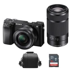 SONY A6100 Black KIT SELP 16-50MM F3.5-5.6 OSS Black + SEL 55-210MM F4...