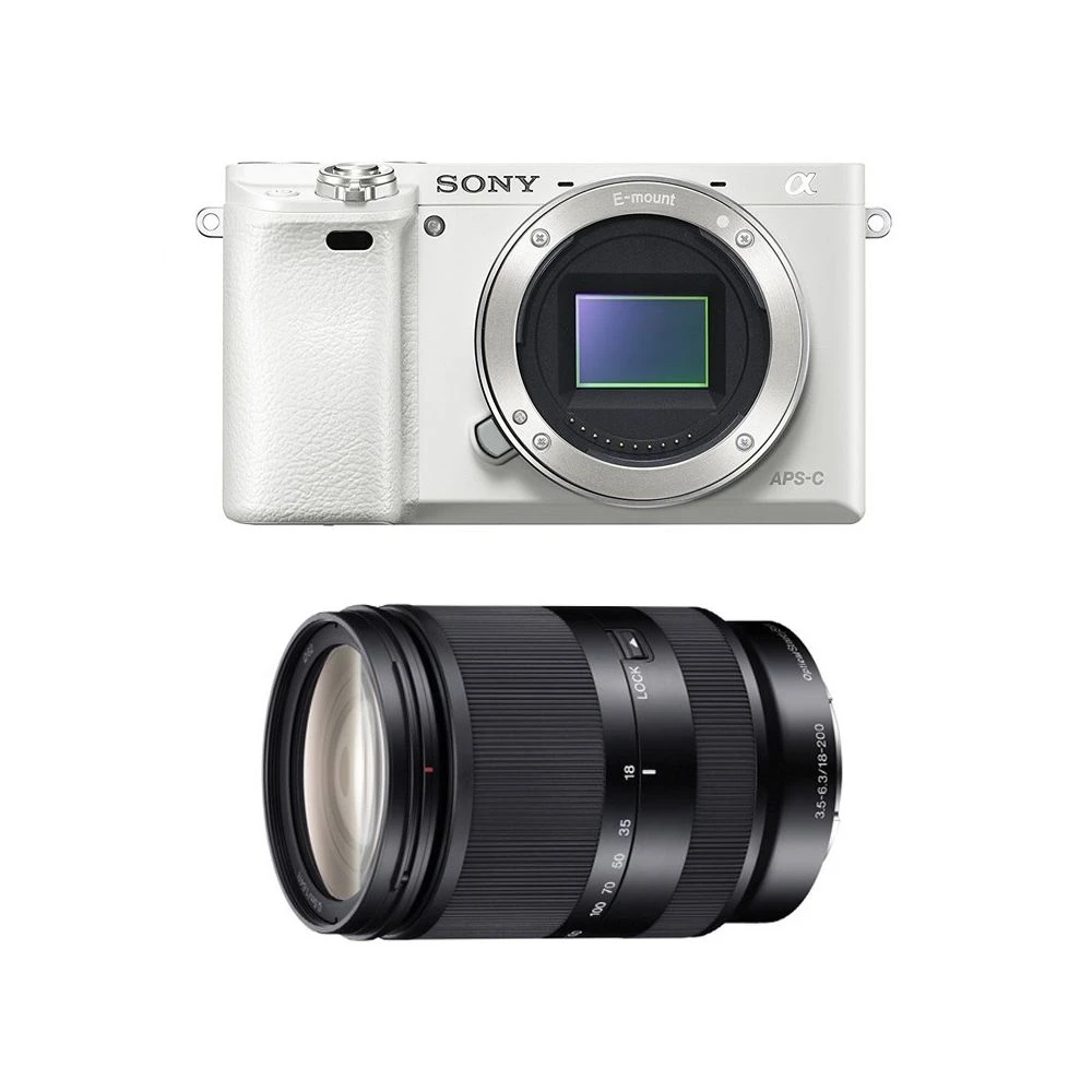 Sony Appareil Hybride + 18-200mm Blanc - A6000 1 Sony Appareil Hybride + 18-200mm Blanc - A6000