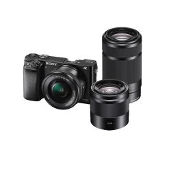 Sony Appareil Hybride + 16-50 + 55-210 + 50mm Noir - A6000