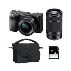 PACK SONY ALPHA 6400 NOIR + 16-50 + 55-210 + FT + SD
