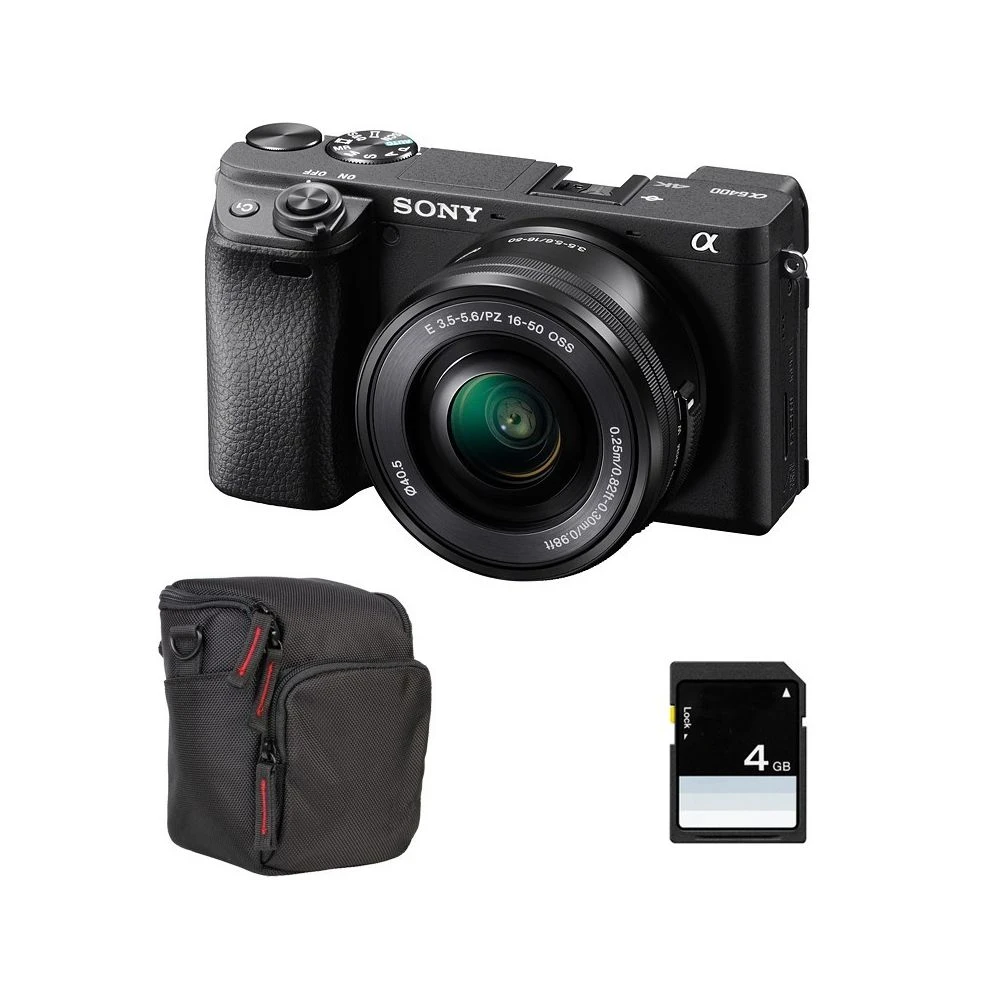 PACK SONY ALPHA 6400 NOIR + 16-50 + FT + SD 1 PACK SONY ALPHA 6400 NOIR + 16-50 + FT + SD