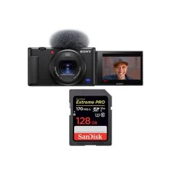 Sony ZV-1 Caméra Noir+SanDisk 128 Go Extreme Pro SDXC UHS-I U3 V30 17...